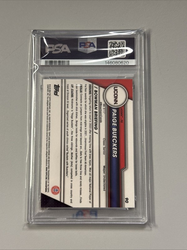 2023-24 Bowman U Sapphire Paige Bueckers Psa 10 view 2