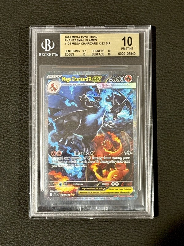Pokemon Mega Charizard X ex 125/094 Phantasmal Flames BGS 10 PRISTINE Gold Label