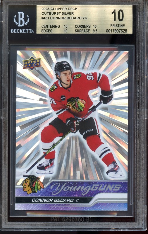 2024 Upper Deck Young Guns Outburst Silver Connor Bedard #451 BGS 10 - POP 1