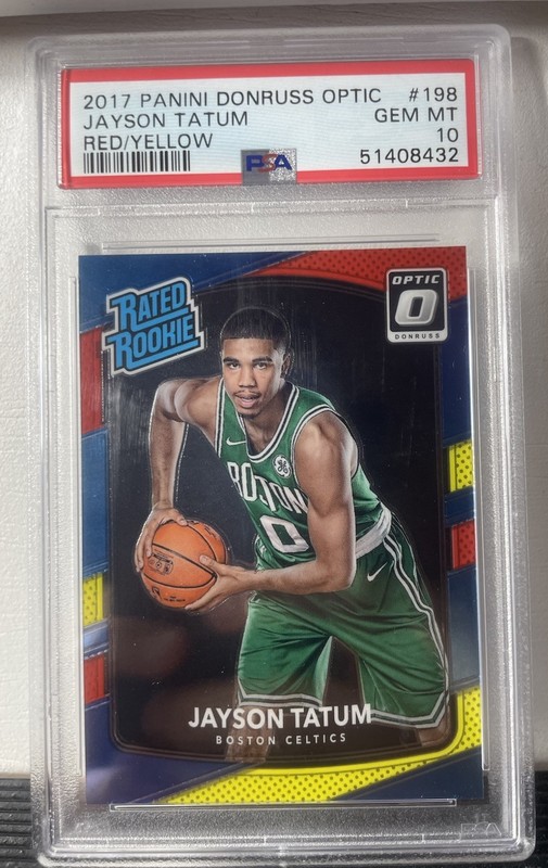 2017 Panini Donruss Optic Jayson Tatum Red and Yellow Rated Rookie PSA 10
