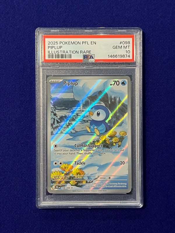 PSA 10 Piplup #98 Phantasmal Flames 2025 Pokemon GEM MINT
