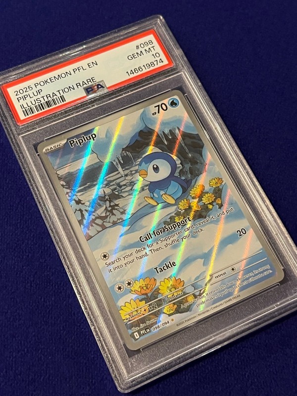 PSA 10 Piplup #98 Phantasmal Flames 2025 Pokemon GEM MINT view 2