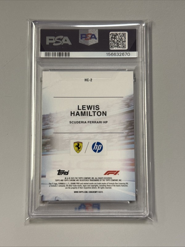 2025 Topps Chrome F1 Lewis Hamilton Helmet Collection Psa 10 view 2