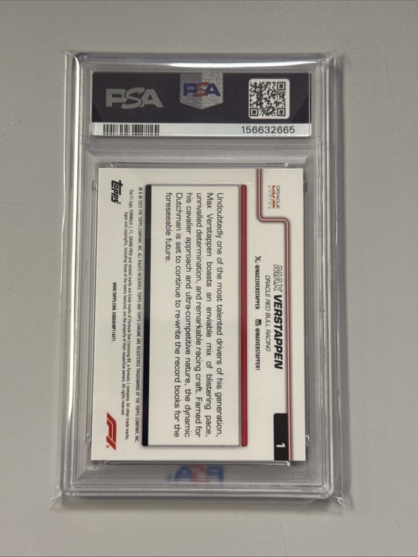 2025 Topps Chrome F1 Max Verstappen Black And White Raywave Psa 9  view 2