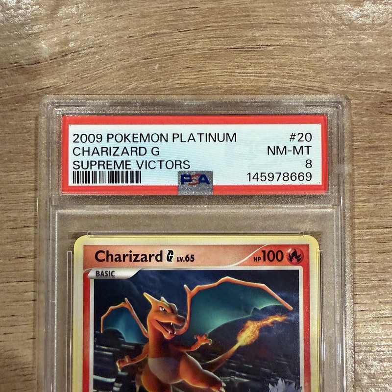 2009 Pokemon Platinum Charizard G Supreme Victors #20 PSA 8 NM-MT Card view 2