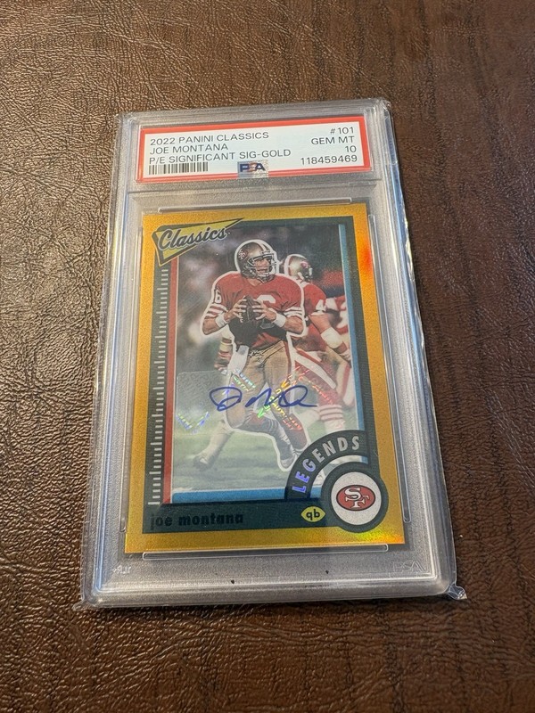 2022 Panini Classics Joe Montana Significant Auto Gold PSA 10  /5