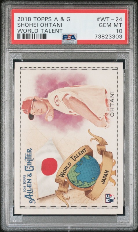 Shohei Ohtani, Rookie Card (RC), 2018 Topps Allen & Ginter World Talent, PSA 10 view 1