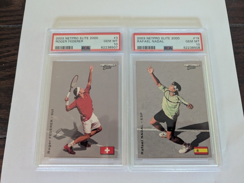 Roger Federer & Rafael Nadal 2003 Netpro 1 of 2000 PSA Gem Mint 10 Rookies!!