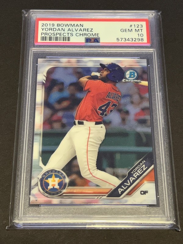 2019 BOWMAN CHROME PROSPECTS YORDAN ALVAREZ RC ROOKIE #BCP-123 PSA 10 GEM MINT