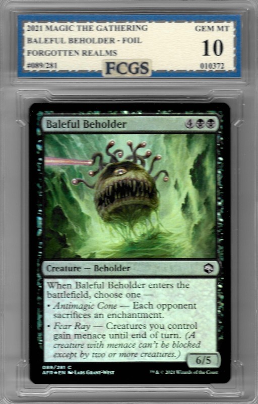 2021 MTG Baleful Beholder FOIL Forgotten Realms #89 Graded FCGS 10 GEM MINT