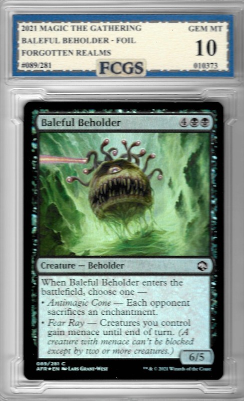 2021 MTG Baleful Beholder FOIL Forgotten Realms #89 Graded FCGS 10 GEM MINT