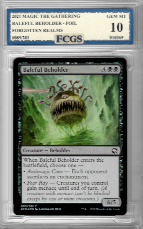 2021 MTG Baleful Beholder FOIL Forgotten Realms #89 Graded FCGS 10 GEM MINT