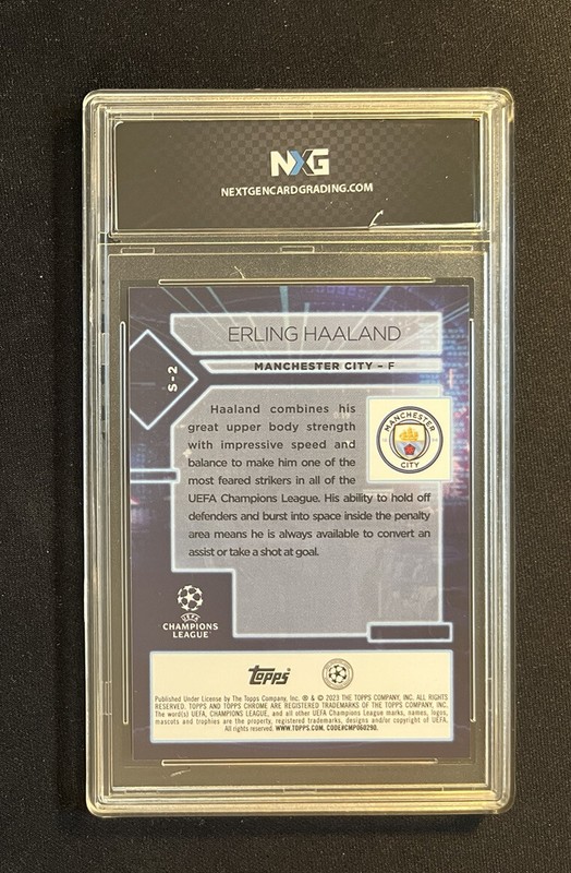 Erling Haaland 2023 Topps Chrome Specimen Refractor #S-2 Graded NXG 10 Gem Mint view 2