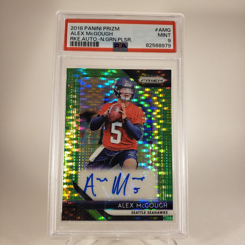 2018 Panini Prizm Neon Green Pulsar Alex McGough Rookie Auto PSA 9.