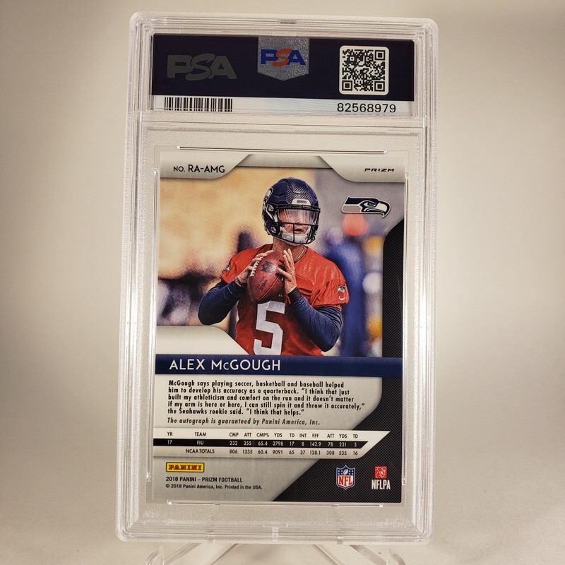 2018 Panini Prizm Neon Green Pulsar Alex McGough Rookie Auto PSA 9. view 2