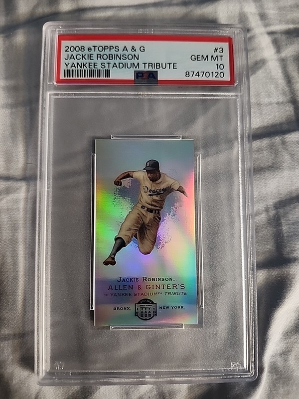 2008 Topps Allen & Ginter Jackie Robinson Yankee Tribute /1499 PSA 10