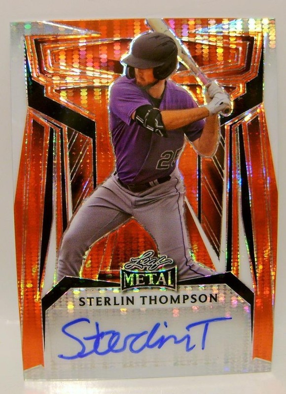 STERLING THOMPSON TRUE 1/1 AUTO AUTOGRAPHED LEAF METAL BASEBALL 2023