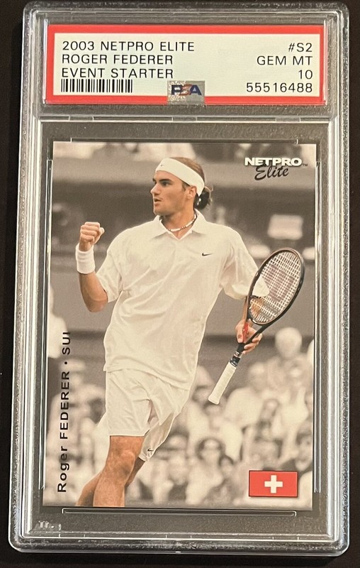 2003 NETPRO ROGER FEDERER ELITE EVENT STARTER #S2 ROOKIE RC 1 @ PSA 10