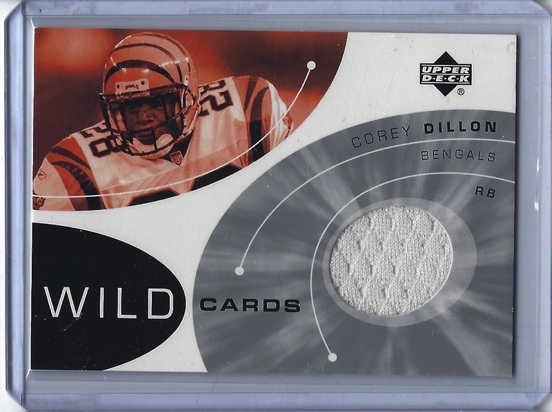2002 Upper Deck Corey Dillon Wild Cards Game Used Jersey Card 