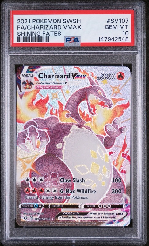 PSA 10 Charizard VMAX Shining Fates Full Art SV107/SV122 Pokemon Card FA 2021