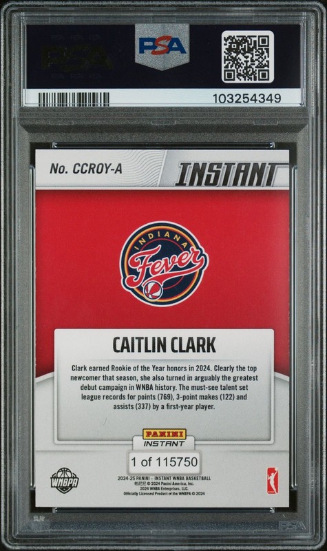 Caitlin Clark - PSA 10 - 2024 Panini Instant #CCROY Rookie of The Year view 2