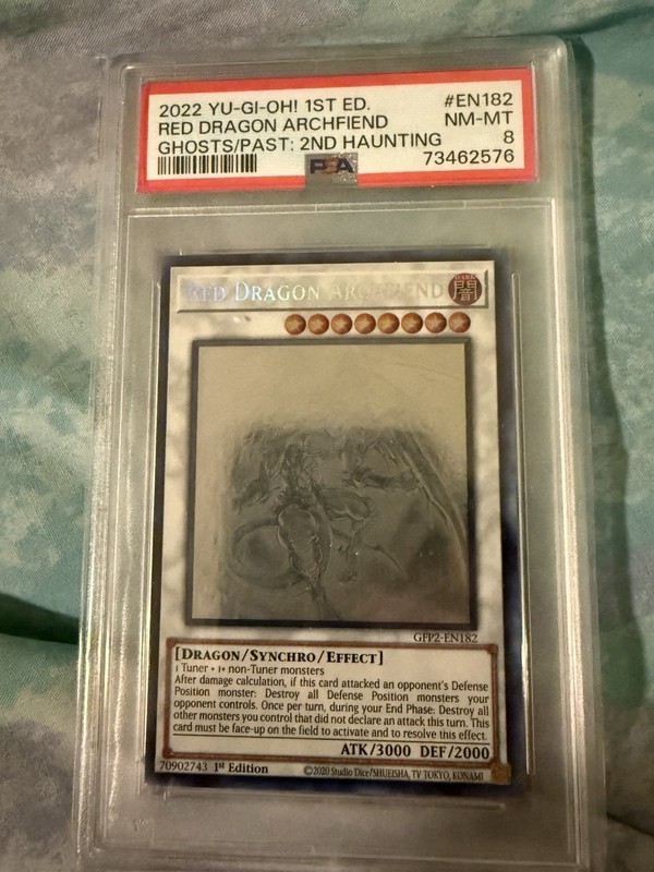 Yu-Gi-Oh! Red Dragon Archfiend Ghost Rare GFP2-EN182 1st Edition PSA 8