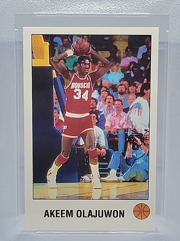 1990 NBA PANINI STICKER AKEEM OLAJUWON #M HAND CUT PSA 9 MINT VINTAGE view 2