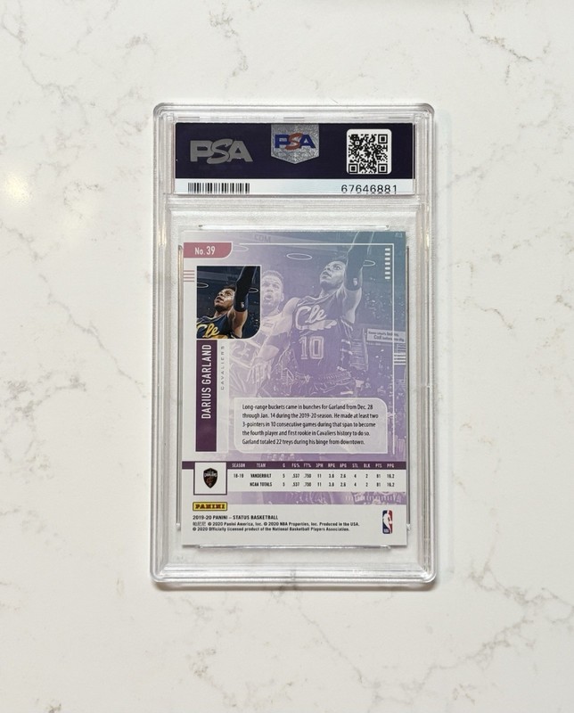 Darius Garland Rookie PSA 10 GEM MINT 2019-20 Panini Status #39 view 2