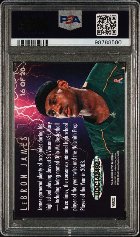 Lebron James 2013 Fleer Retro Ultra Scoring Kings Auto Gold Signature 9/10 PSA 8 view 2
