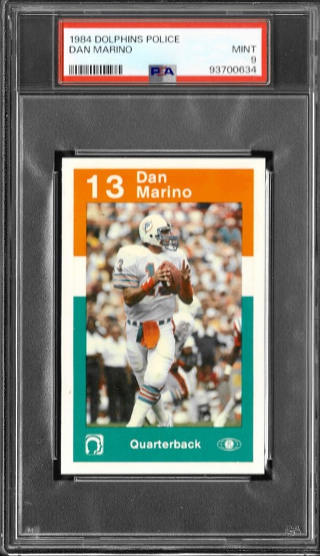 1984 Dolphins Police Dan Marino RC Graded PSA 9 MINT
