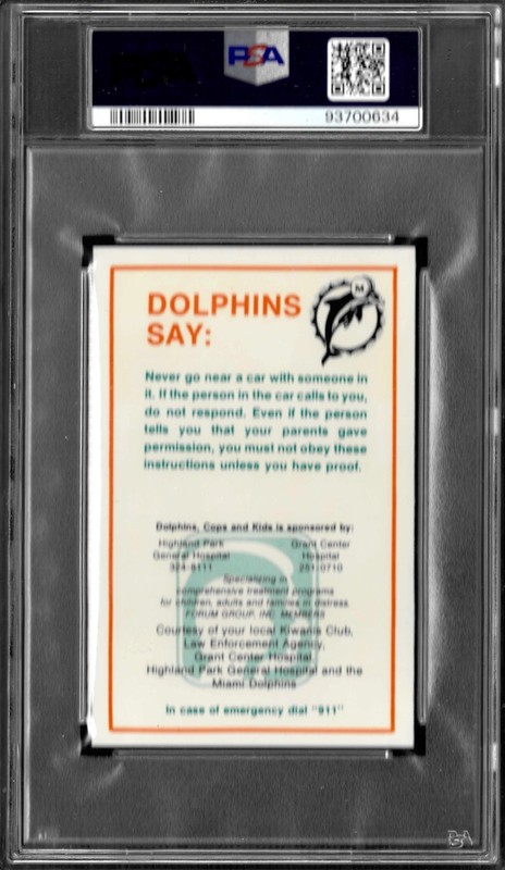 1984 Dolphins Police Dan Marino RC Graded PSA 9 MINT view 2