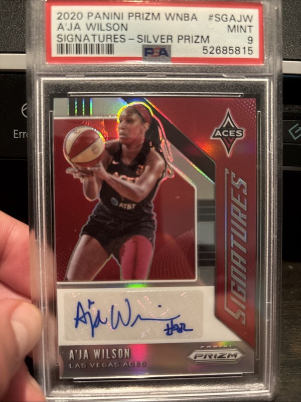 A'JA Wilson WNBA 2020 Panini Prizm SILVER Signatures PSA 9 MINT