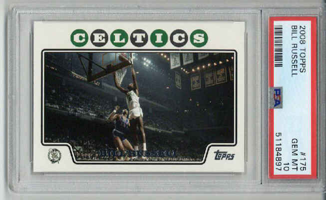 2008 TOPPS #175 BILL RUSSELL CARD BOSTON CELTICS PSA 10 GEM MINT LOW POP RARE