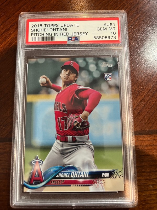 2018 Topps Update  Shohei Ohtani Rookie #US1 PSA 10 Gem Mint Pitching In Red Jer