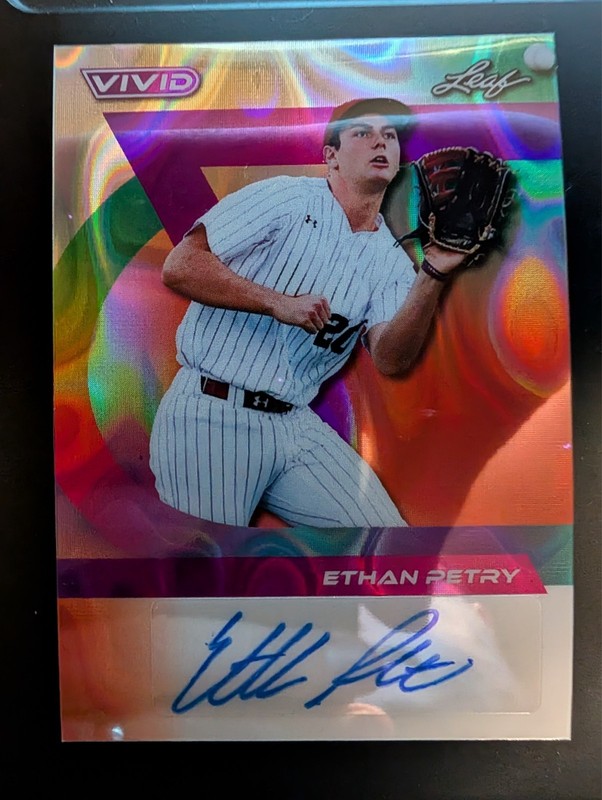 2024 Leaf Vivid Baseball Ethan Petry Orange Lava Auto BA-EP1 1/3