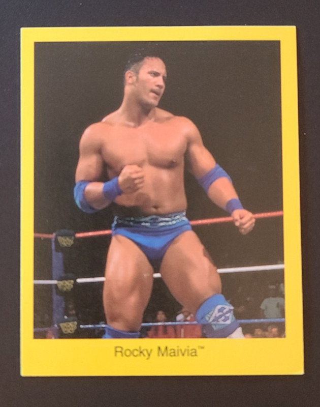 The Rock 1997 Rocky Maivia Cardinal WWF Trivia Dwayne Johnson Rookie Card WWE RC