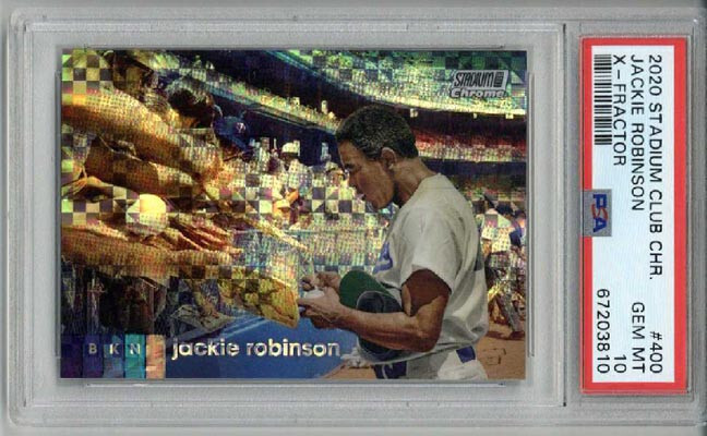 2020 TOPPS STADIUM CLUB CHROME X-FRACTOR #400 JACKIE ROBINSON PSA 10 LOW POP