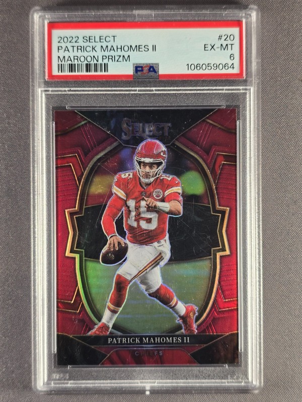 2022 Panini Select #20 Patrick Mahomes II /149 Maroon Prizm PSA 6 EX-MT