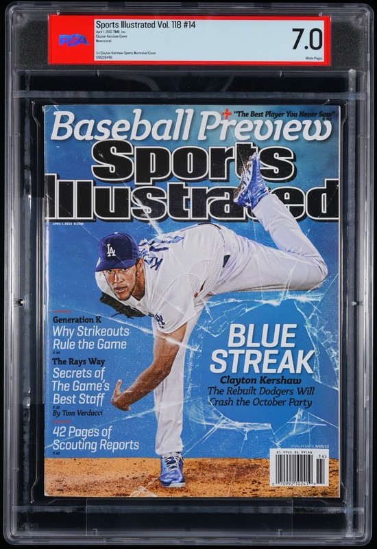 Clayton Kershaw  FC Sports Illustrated Magazine PSA 7 Newsstand 1/1 Dodgers RARE