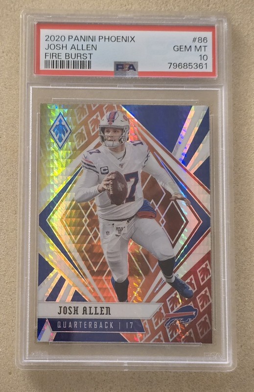 2020 Panini Phoenix JOSH ALLEN Fire Burst PSA 10 Gem Mint #86 Buffalo Bills