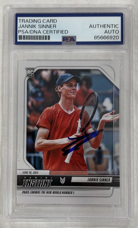 JANNIK SINNER SIGNED 2024 PANINI INSTANT TENNIS RC PSA AUTO ITALY
