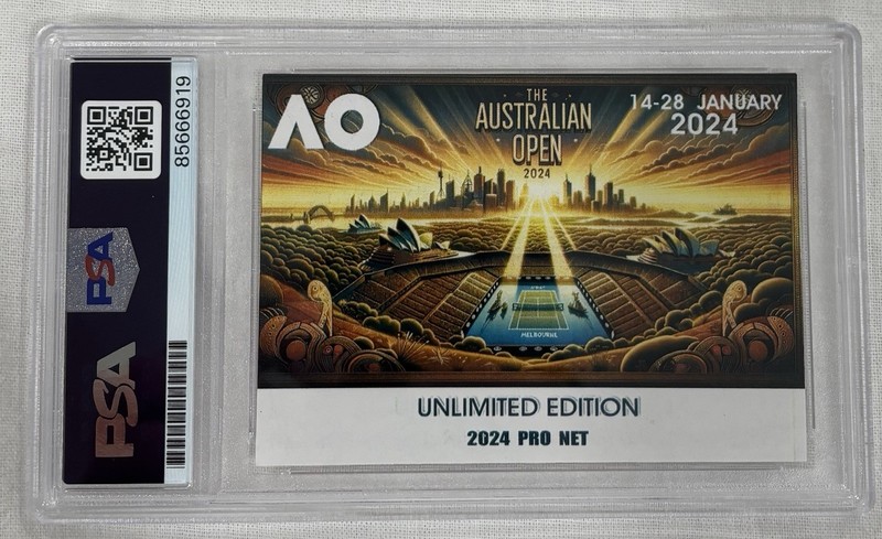JANNIK SINNER SIGNED ‘24 PRO NET AUSTRALIAN OPEN RC PSA AUTO 1ST ITALIAN TO WIN view 2