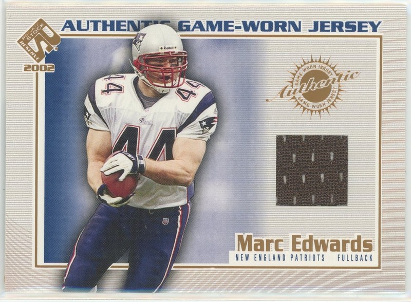 2002 Pacific Private Stock Reserve Marc Edwards Game Used Jersey Card