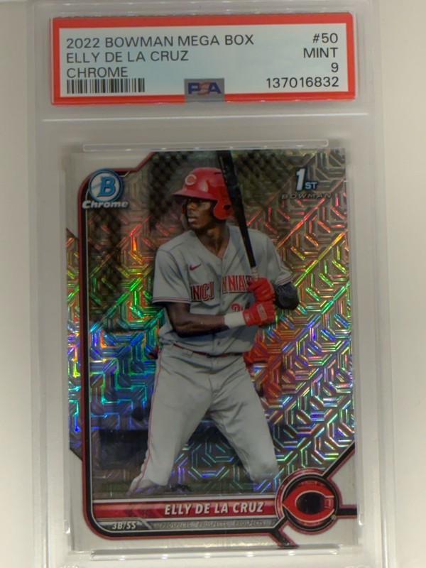 2022 Bowman Mega Box #50 Elly De La Cruz Rookie PSA 9 Chrome Graded Mint