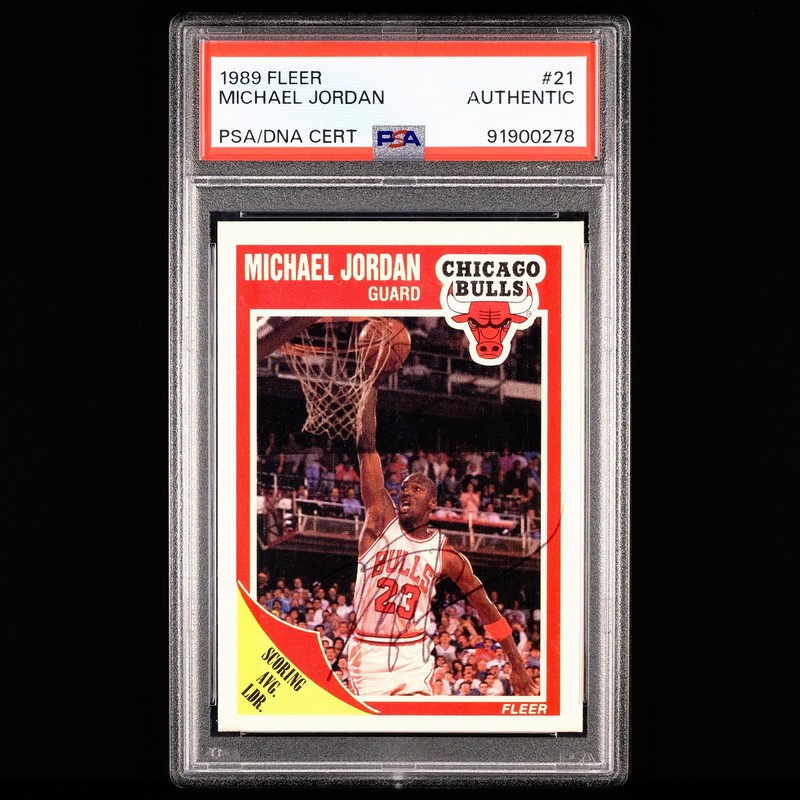 1989 FLEER Basketball 🔥 Michael Jordan #21 On Card Autograph 🔥 PSA AUTO