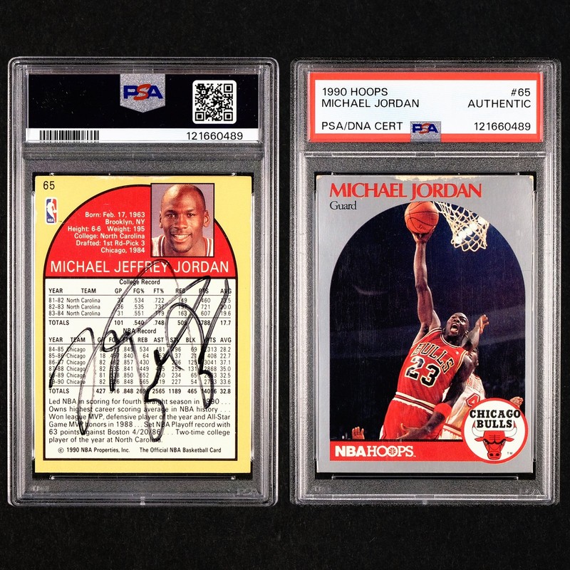 1990 Hoops Basketball 🔥 Michael Jordan #65 On Card Autograph 🔥 PSA AUTO