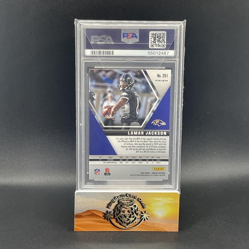 💥2020 Panini Mosaic #251 Lamar Jackson - Prizm Camo Pink Ravens MVP PSA 9💥 view 2