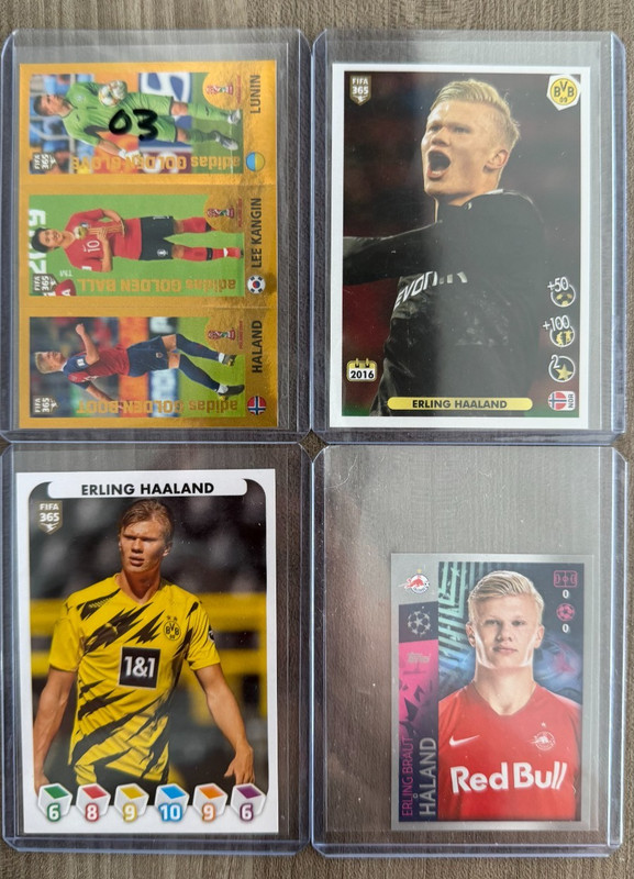 2019 2020 2021 STICKER HAALAND ROOKIE LOT #421 #419 PANINI TOPPS UCL FIFA 365