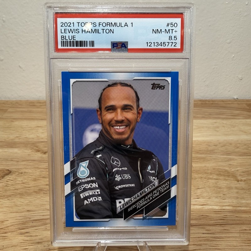 2021 Topps Formula 1 Lewis Hamilton Blue #50 /99 PSA 8.5 NM-MT+ Rare SP Parallel