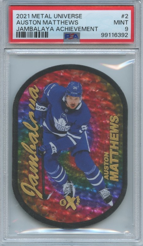 Auston Matthews 2021-22 Metal Universe Jambalaya SSP Toronto Maple Leafs PSA 9